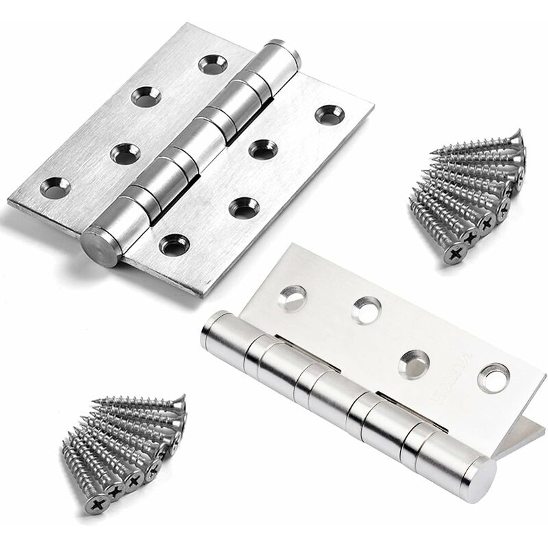 Set Aus 2 Robusten Türscharnieren, Edelstahlscharnieren Für Außentüren, Edelstahlscharnieren Für Innentüren, Möbelzubehör.
