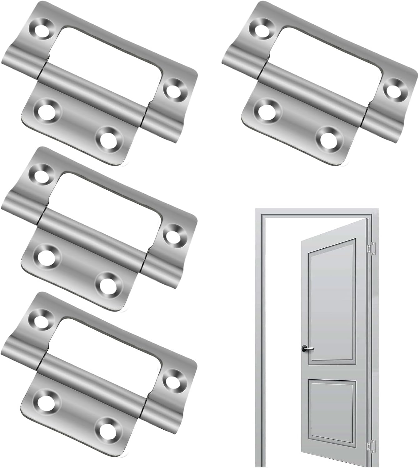 Nuqin Einlassbänder, 2 Paar (4 Stück) - 50 Mm (2 Zoll) Bänder Für Türen, Schränke, Kommoden, Kleiderschränke