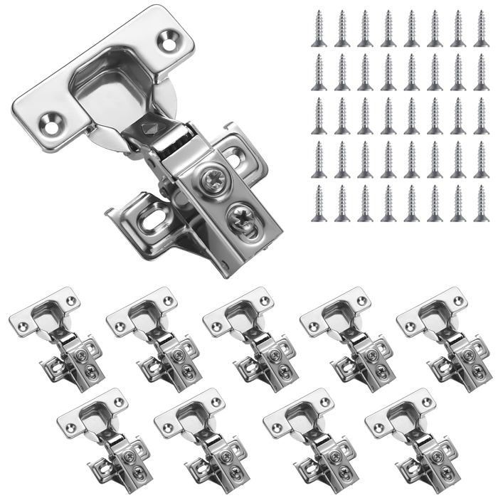 Set Mit 10 Edelstahl-scharnieren Mit Soft-close-funktion – Inklusive Schrauben