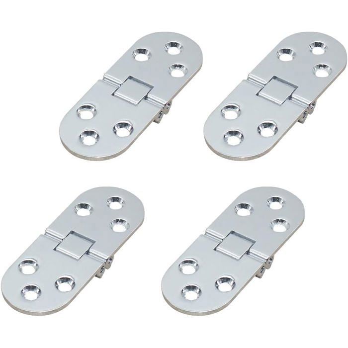 Aimoonsa – Set Mit 4 Scharnieren Für Klapptische, 79 × 29 Mm, Silberfarbene Zinklegierung, 2 Mm Dick