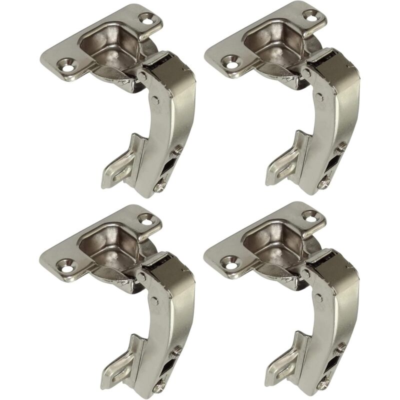 Set Mit 4 Verdeckten 90°-clip-scharnieren – Für Ecktüren Von Einflügeligen Möbeln – Mit Soft-close-mechanismus Und Clip – Befestigungsabstand: 35 Mm