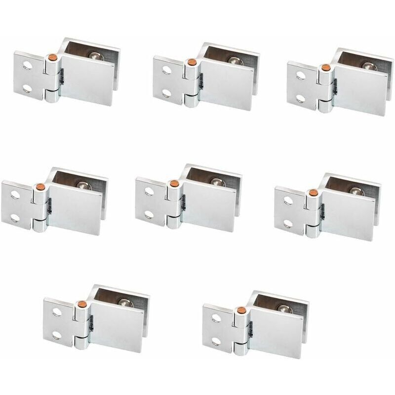 Scharniere Für Glastüren, 8er-set, 5 Mm Und 8 Mm, Verstellbar, Einseitig Befestigbar, Für Schränke