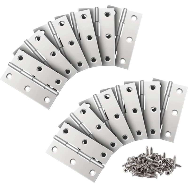24 Edelstahlscharniere. 66 Mm Türscharniere. Klavierbänder Für Möbel, Schränke, Türen Und Schubladen.