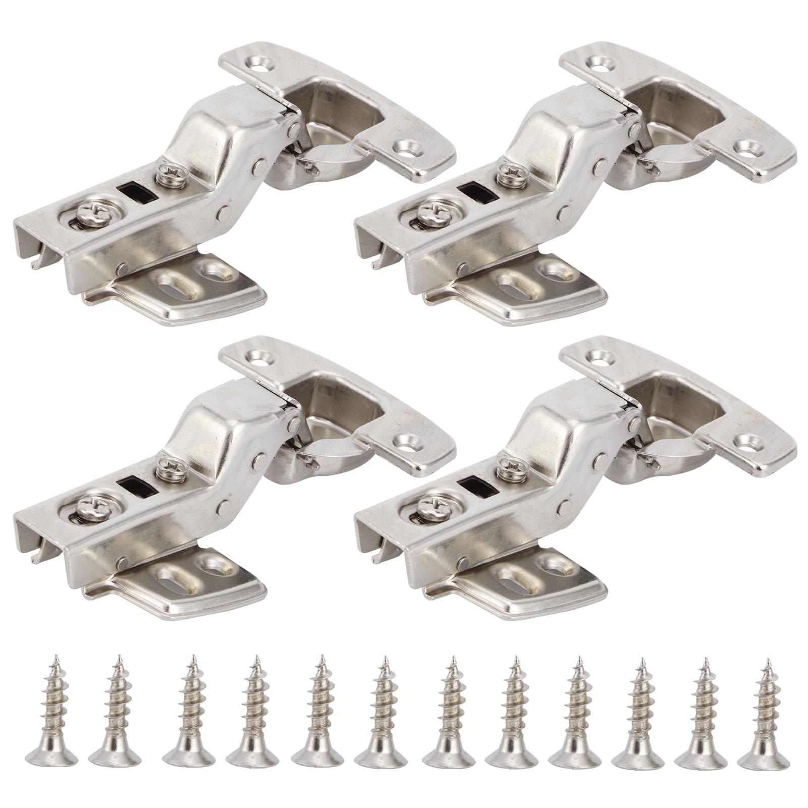 4 Sets Soft-close-scharniere Für Küchenschranktüren, Aus Kaltgewalztem Stahl, Bisagra, Gebogener Arm, 11,3 X 7,2 X 3,6 Cm