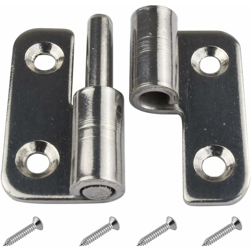 Set Mit 6 Abnehmbaren 3,8 Cm (1,5 Zoll) Scharnieren – Abnehmbare Türscharniere – Edelstahl 304 – Linksanschlag
