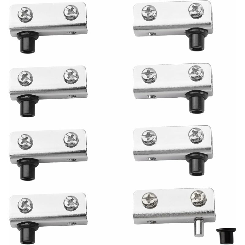 Scharniere Für Glastüren, Set Mit 8 Rahmenlosen Scharnieren, Klemmscharniere Für Glastüren Mit Einer Dicke Von 3 Bis 6 Mm.