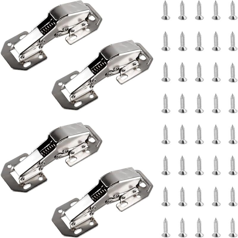 X-förmiges Möbeltürscharnier, Soft-close-schraubscharnier, Hochleistungsausführung Mit Feder, 90°-winkel, Für Möbel, 113 X 43 Mm, Mit 40 Schrauben.