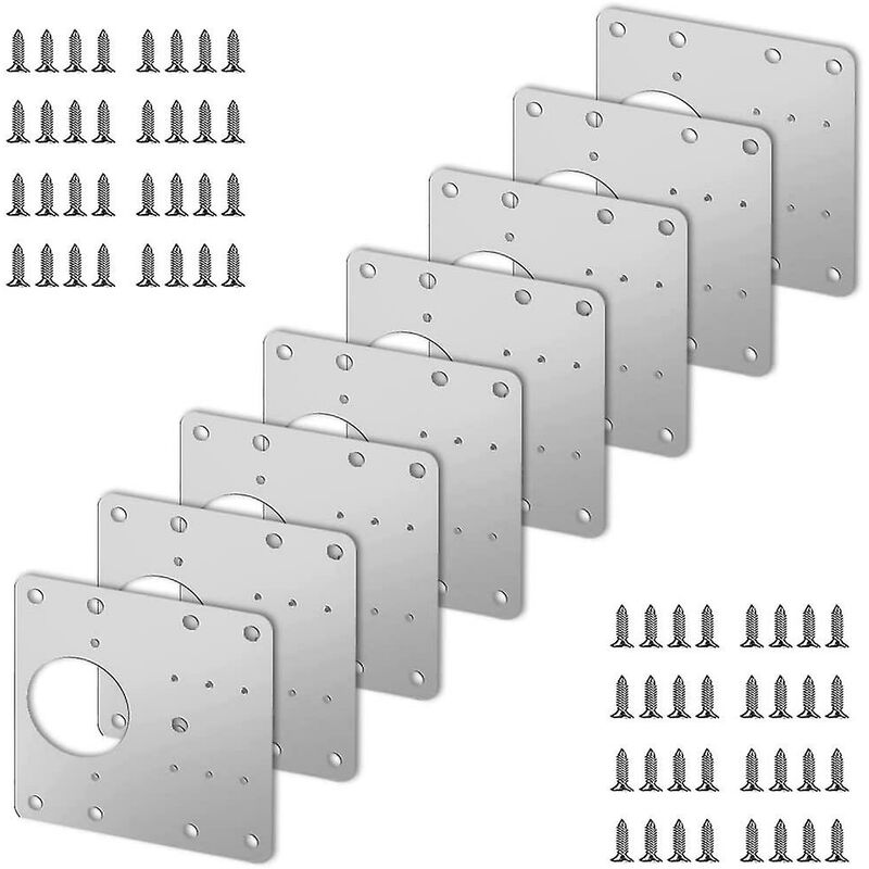 8 Reparaturplatten Aus Edelstahl Für Schranktürscharniere Mit 48 Schrauben