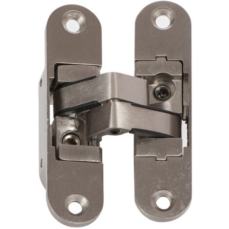 „klose Besser“ Unsichtbares Scharnier – 3d-aluminium. Farbe: Edelstahl Satiniert. Rechts.