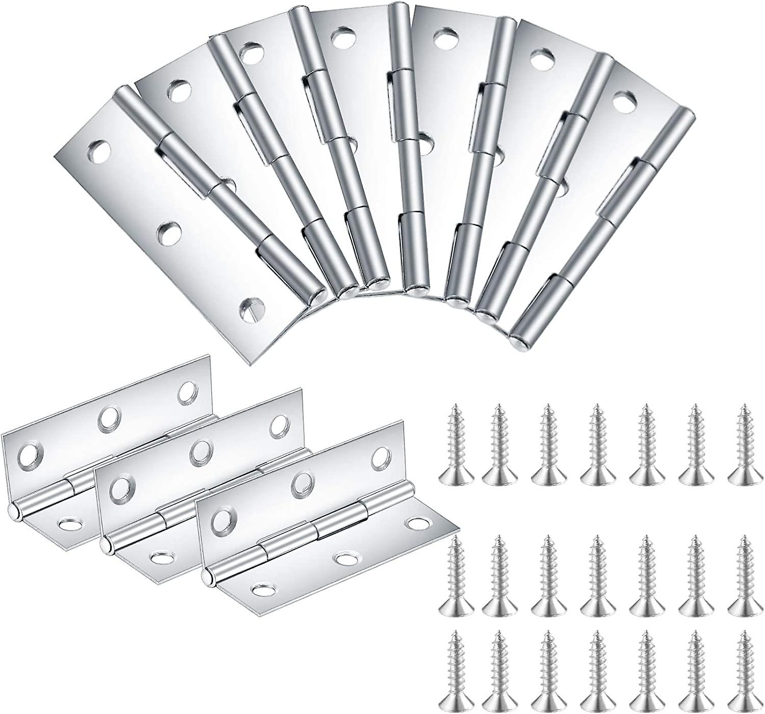 Packung Mit 10 Türscharnieren Aus Edelstahl, Möbelscharnieren, Klappscharnierverbindern Für Möbel, Schränke, Türen, Schubladen - 6,35 Cm (2,5 Zoll)