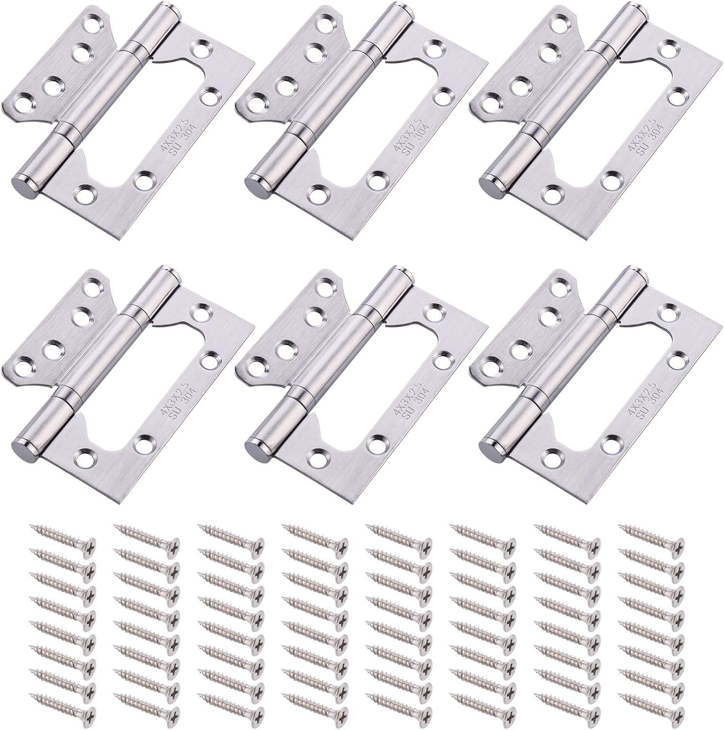 Satz Mit 6 Scharnieren Aus Robustem Edelstahl 304 (h, Zqkla)