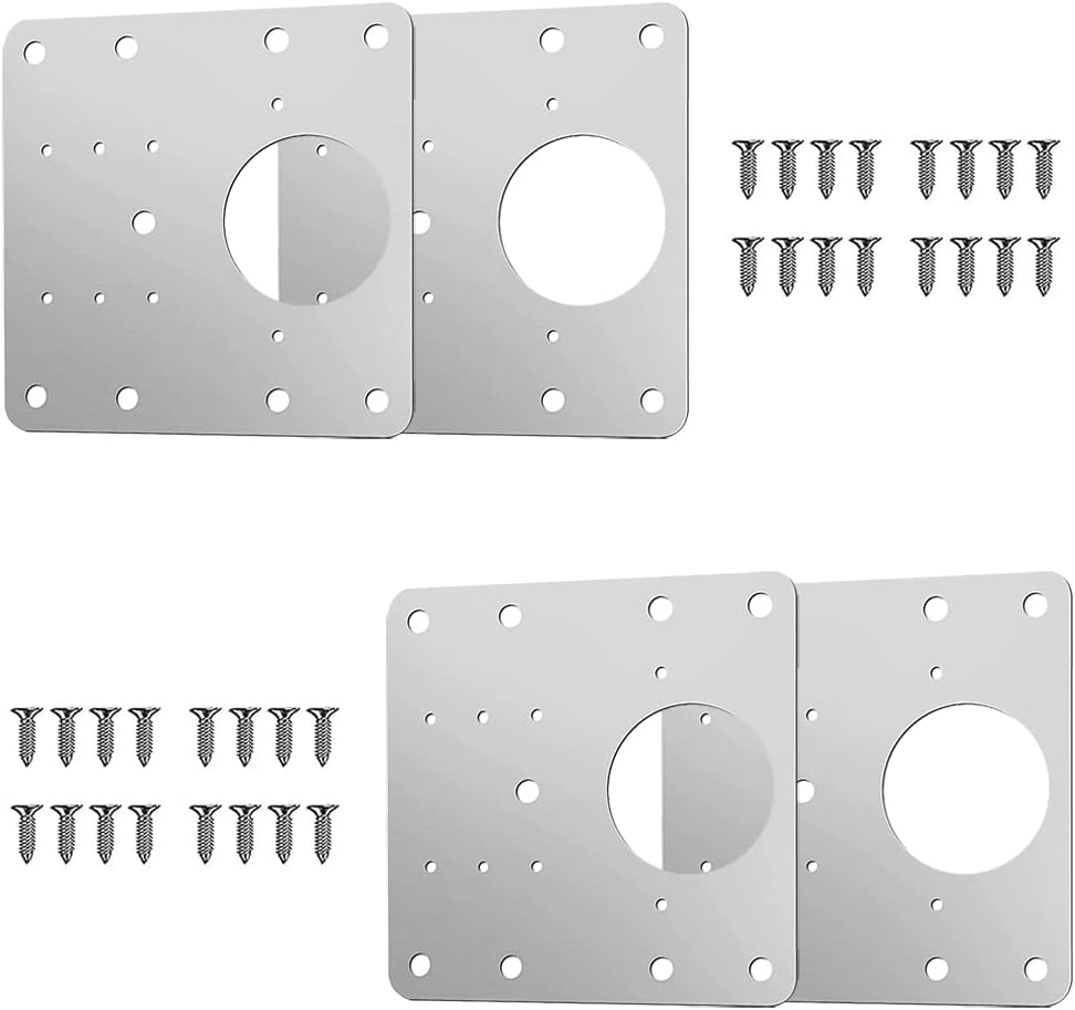 4 Scharnierreparaturplatten Aus Edelstahl, Scharnierbefestigungsplatte Wi