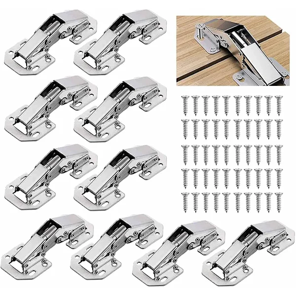 Packung Mit 10 Scharnieren Für Schranktüren, Scharniere Für Küchentüren, 7,6 Cm (3 Zoll) 90° Möbelscharniere, Unsichtbare Scharniere, Passende Schrauben, Geeignet Für Schranktüren Und Büroschränke.