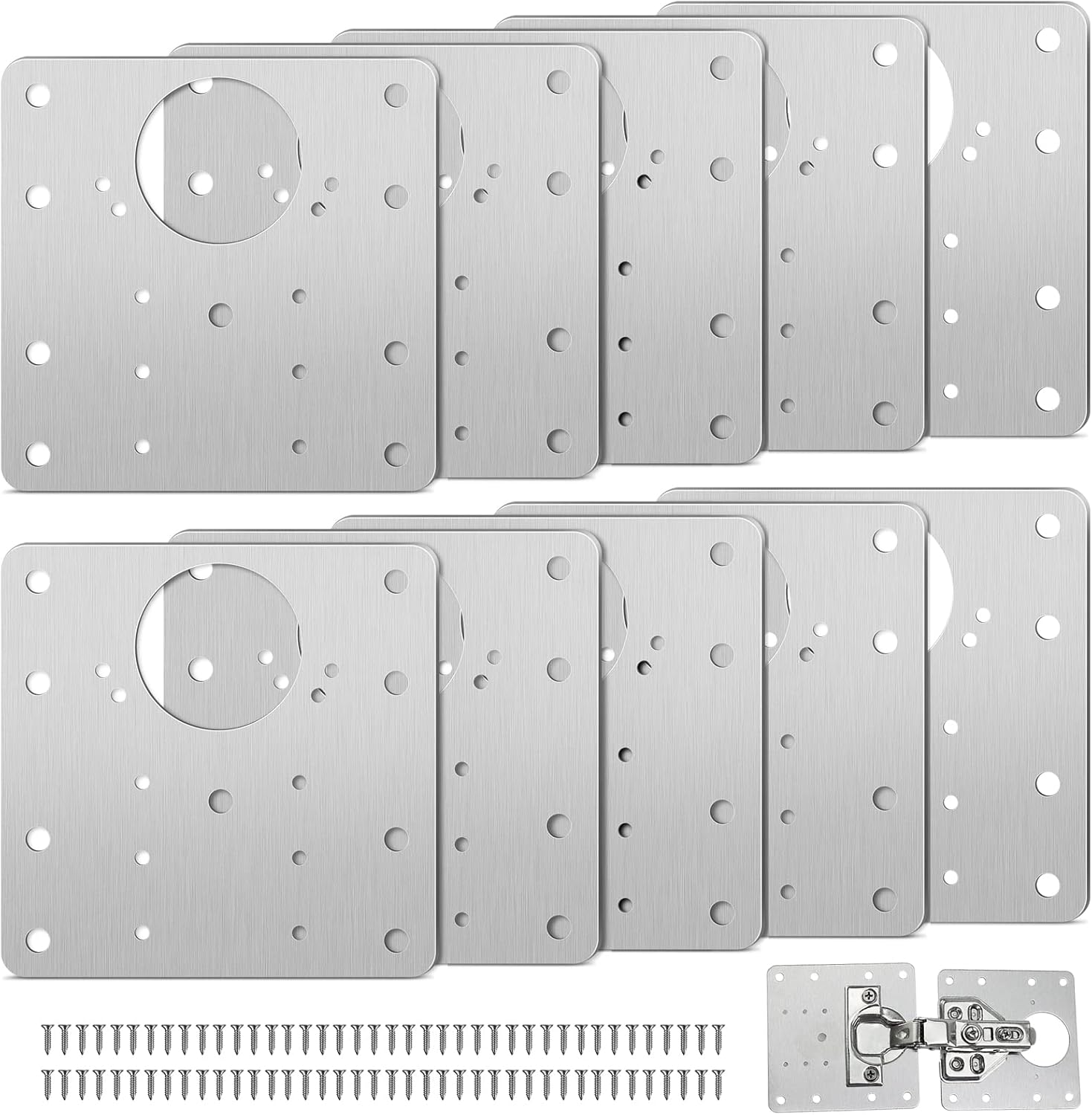 Reparaturplatte Für Möbelscharniere Mit Löchern, Packung Mit 10 Einzelnen Reparaturplatten