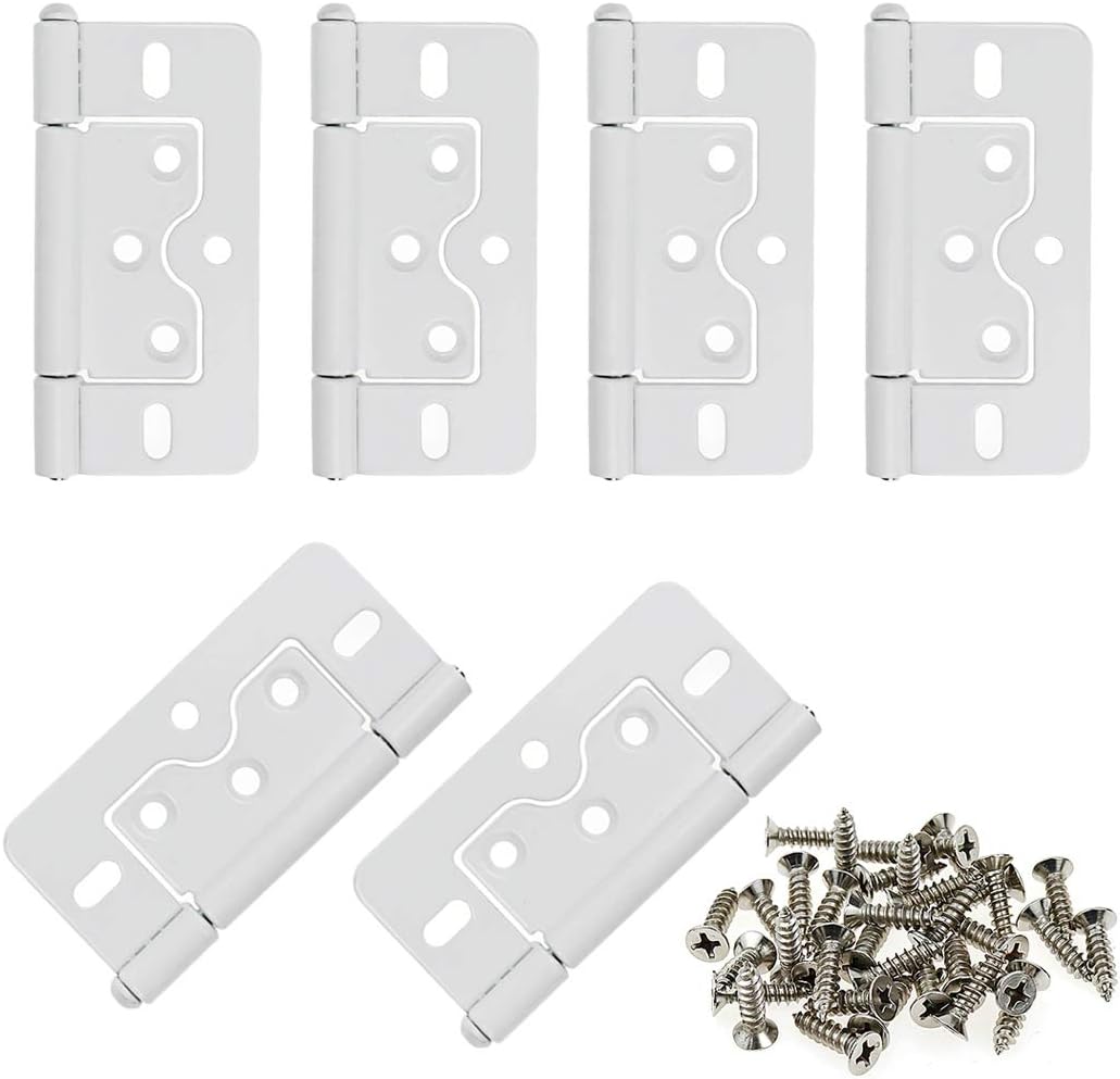 7,6 Cm Scharniere Ohne Kerbe, 6 Stück, Weiß