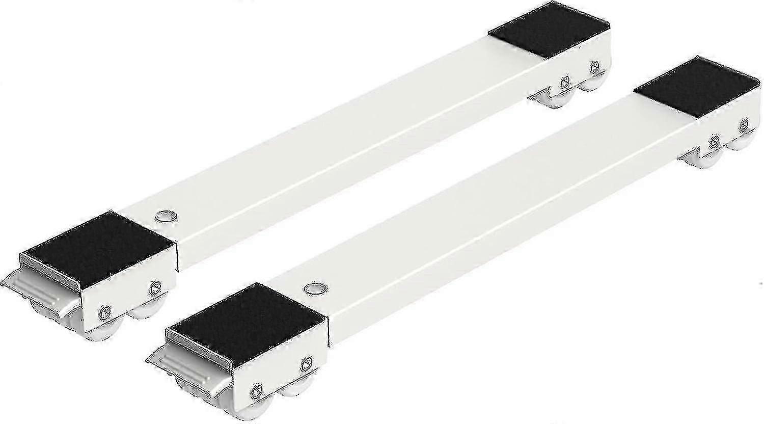 Set Mit 2 Untergestell-transportrollen Für Waschmaschinen, Kühlschränke, Trockner Oder Gefrierschränke Bis 300 Kg, Mit 24 Rädern, Bremse, Weiß