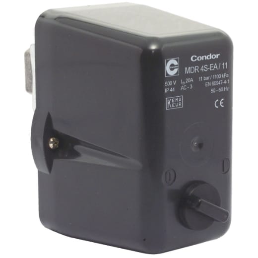 Druckschalter CONDOR MDR-4S / 4-11 bar, 400 Volt (Ohne EIN / AUS Schalter)