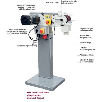 Bandschleifmaschine BSM 100 x 1220 N, 400 Volt