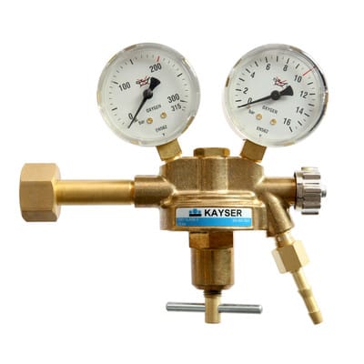 Druckregler Sauerstoff mit 2 Manometer, Ø 63mm orig. KAYSER