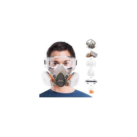 Atemschutzmaske Mit Filtern + Ohrstöpseln, Ideal Für Gaslackierung, Epoxidharz, Polierarbeiten Und Schimmelentfernung.