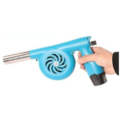Elektrisches Gebläse Für Den Außenbereich, Camping, Grillen, Wiederaufladbar, Große Windstärke, Kleine Windstärke (blau)
