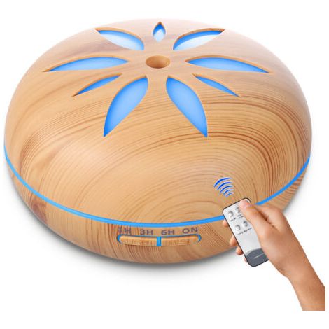550-ml-diffusor Für Ätherische Öle – Luftbefeuchter In Holzoptik – Ultraschall-luftbefeuchter – Fernbedienung Für Zuhause, Schlafzimmer, Yoga, Büro Und Spa