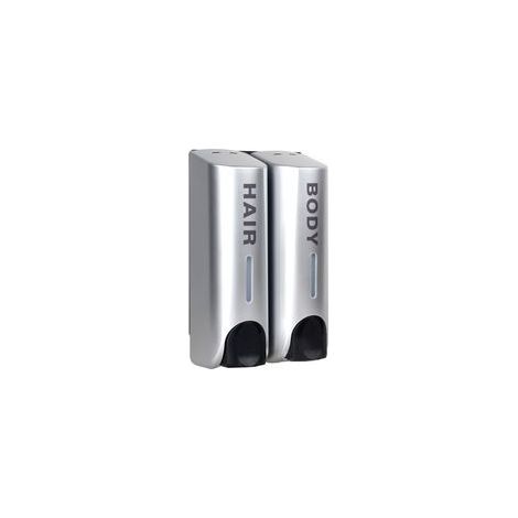 Set Mit 3 Wandseifenspendern Mit Behältern Für Duschgel, Shampoo Und Spülung, Modernes Silbernes Design