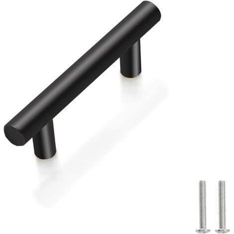 10 Stück Türknöpfe Aus Schwarzem Edelstahl, Möbelgriffe Mit Schrauben Für Schubladen, Schränke, Küche Und Wohnbereich, Lochabstand 192 Mm