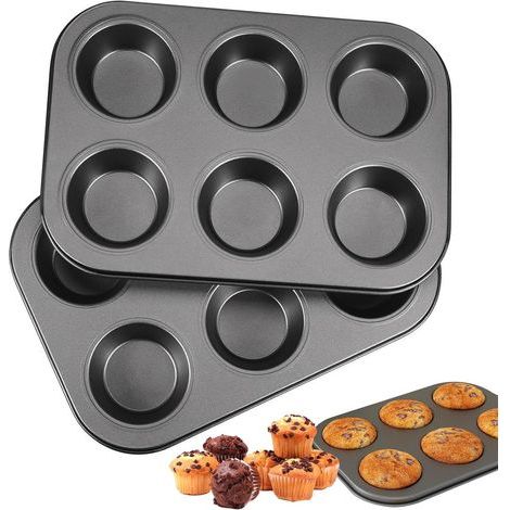 2-teiliges Muffinform-set, 26,5 X 18,5 Cm, Antihaftbeschichtete Muffinform, Backblech Aus Kohlenstoffstahl, Wiederverwendbare Muffinform, Abwaschbare Muffinform, Muffinform Für Cupcakes, B