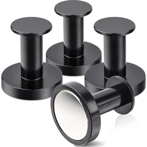4er-set Extra Starke Magnethaken – 36 Mm – Hochleistung – Schwarz – Neodym-magnete – Extra Stark – Küchenhaken Für Camping, Garage Und Küche