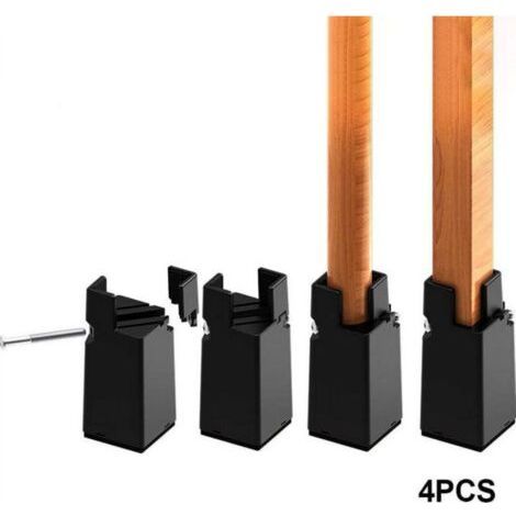 Möbelbeinerhöhungen, 4er-set, Robust, Tragkraft Bis Zu 2,3 Kg, Einfach Zu Montieren Für Esszimmerstühle Über Einem Bett (schwarz, 10 Cm)
