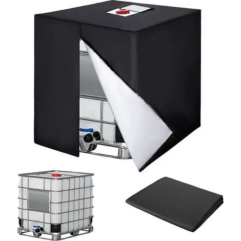 Tankabdeckung (1000 L) – 420d, Uv-beständig – Mit Reißverschluss – 120 X 100 X 116 Cm – Schwarz