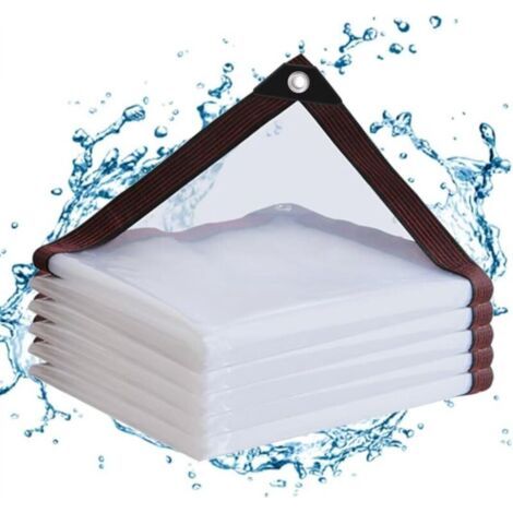 1 Stück (3 X 4 M) Transparente, Wasserdichte Pe-plane Mit Ösen Für Balkone, Windschutzwände, Gartenmöbel, Wintergärten