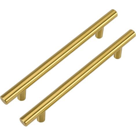 Set Mit 15 Goldenen Möbelgriffen, Küchenschrankgriffen, 128 Mm Lochabstand, Goldgriff – Messinggriff, Messing-schubladengriff, Edelstahl-küchengriff
