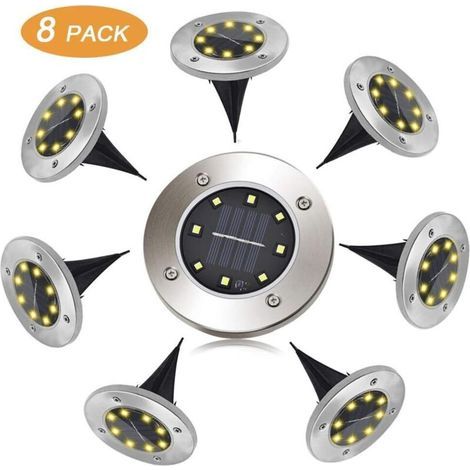 Flowood 8er-pack Led-solar-gartenstrahler, Ip65 Wasserdicht, Dekorative Rasenleuchten Für Einfahrt, Garten, Terrasse, Hof Und Rasen – Warmweiß – Rwl Beleuchtung Und Lampen / Außenbeleuchtung / Beleuch