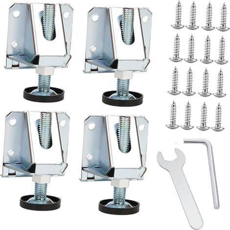 Verstellbare Möbelfüße, Tischnivellierungsfüße, 4 Stück, Stahlfüße, Antirutschpads
