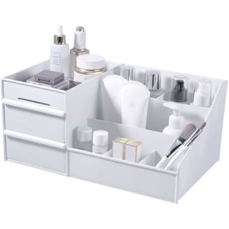 Schminkorganizer Für Den Schreibtisch Mit Schubladen, Aufbewahrungsbox Für Kosmetikprodukte, Schreibtisch-organizer, Aufbewahrungsbox Für Schreibwaren, Make-up-organizer (weiß)