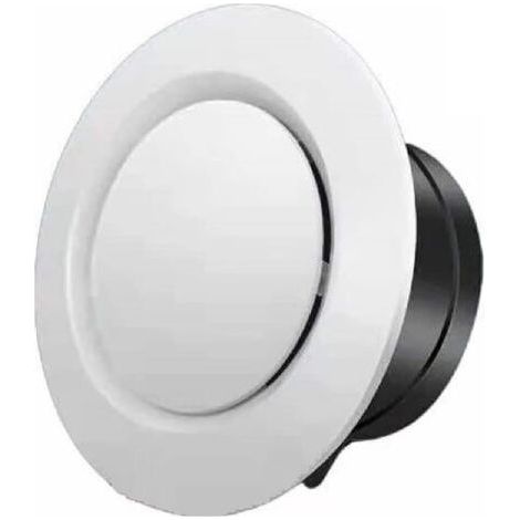 Vmcrool Lüftungsgitter – Verstellbares, Rundes, Scheibenförmiges Lüftungsgitter – Weißer Flansch 75 Bis 200 Mm – 100 Mm