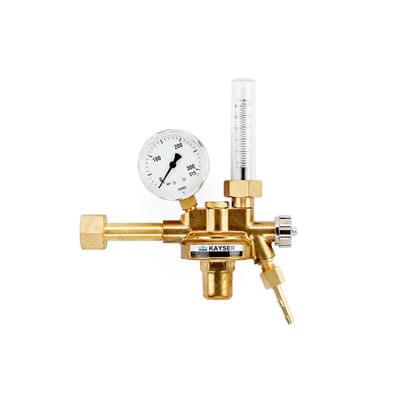 Druckregler Argon/CO₂ mit 1 Manometer, Ø 63mm & Flowmeter, orig. KAYSER