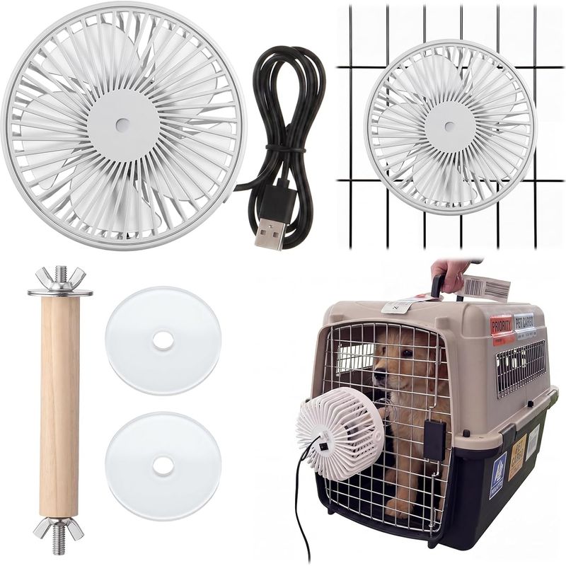 Käfigventilator Für Hunde Und Andere Haustiere – Leiser Käfigventilator Zur Kühlung Von Kaninchen, Welpen, Hühnern, Schweinen, Meerschweinchen, Hamstern Und Vögeln – Usb-anschluss
