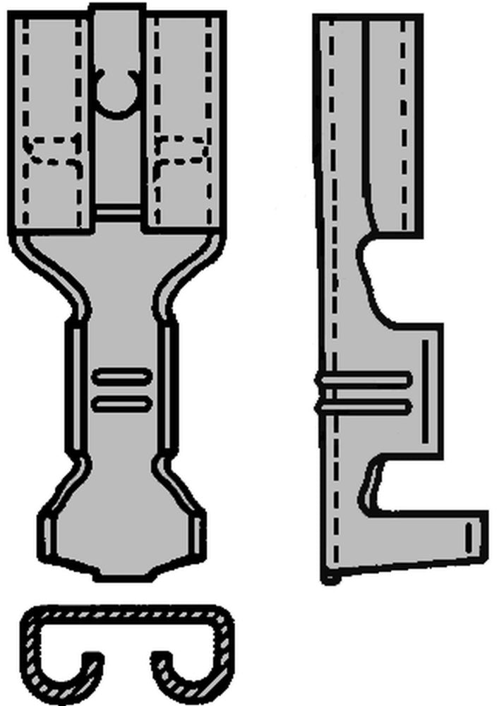 Nicht Isolierte F Crimp Anschluss 6.3x0.8mm 1.0-2.5mm2 - 210390 [100 Stück]