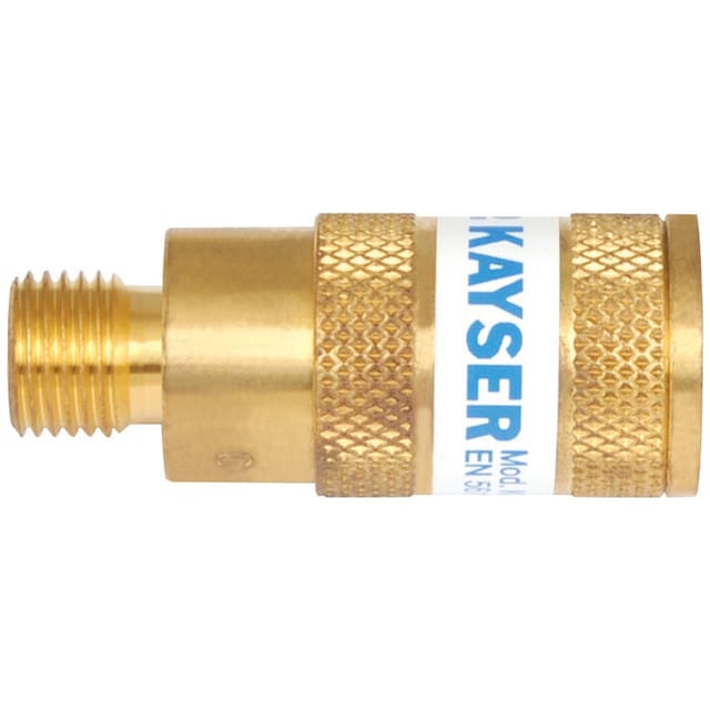 Sauerstoff-Kupplung AG 1/4" zu Handgriff inkl. autom. Gassperre nach EN 561