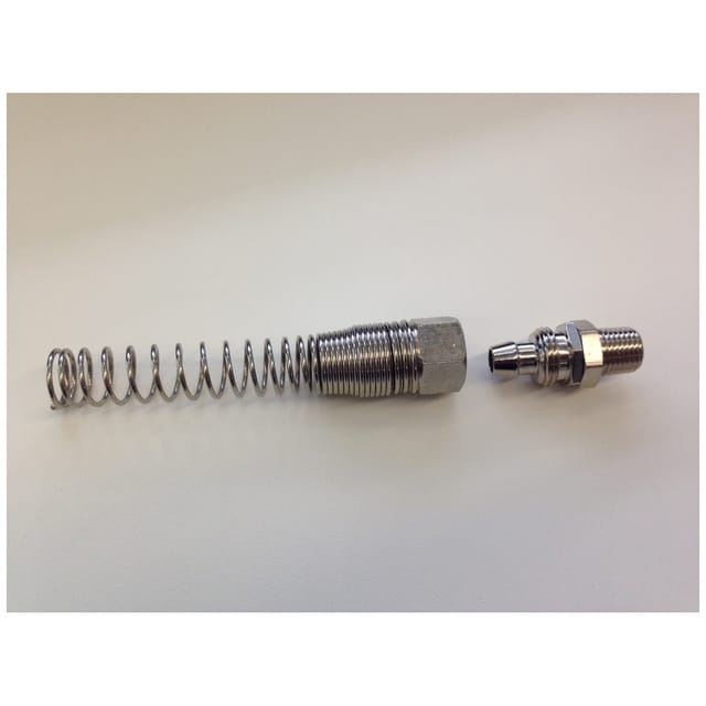 Drehbarer Anschluß für PU-Schlauch, AG 1/4 / S 6,5x10 mit Knickschutzfeder