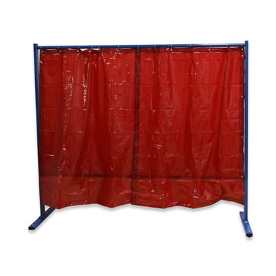 Schweißerschutzwand 1-teilig, Folienvorhang rot, Breite 2,1m, Höhe 1,83m