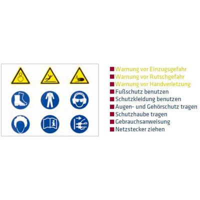 Warnschild ALU 100 x 75mm für Werkzeugmaschinen