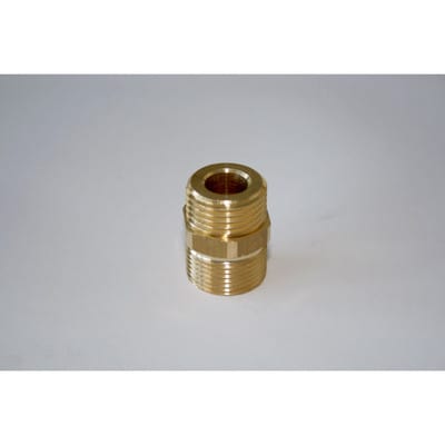 HD-Doppelnippel Messing AG 1/2" x AG 22 x 1,5, bis 250 bar, max. 90°C