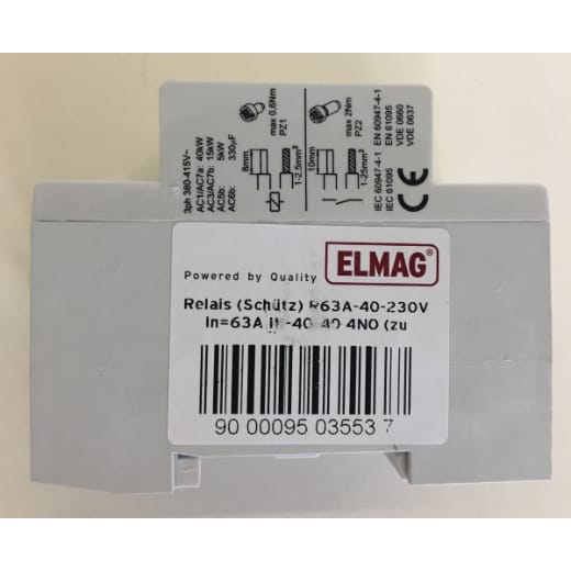 Relais (Schütz) R63A-40-230V 4P In=63A IK-40-40 4NO (zu Iso-Überwachung)