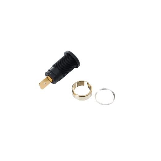 Einbaubuchse für ø4mm Bananenstecker schwarz Flachsteckeranschluss 6,3mm iServe