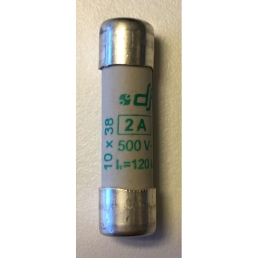 Sicherung KERAMIK ø10 x 38mm, 2 Ampere Type aM (TRÄGE) für DSE Ladegeräte