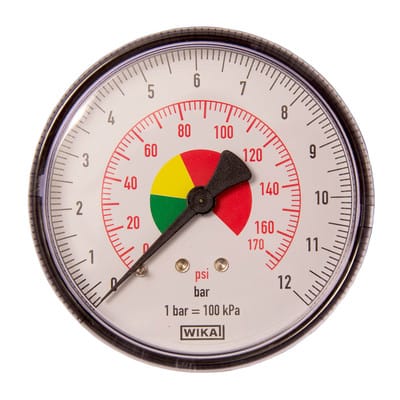 Druckmanometer 0-12 bar ø63mm,AG 1/4" unten, für Reifenfüller